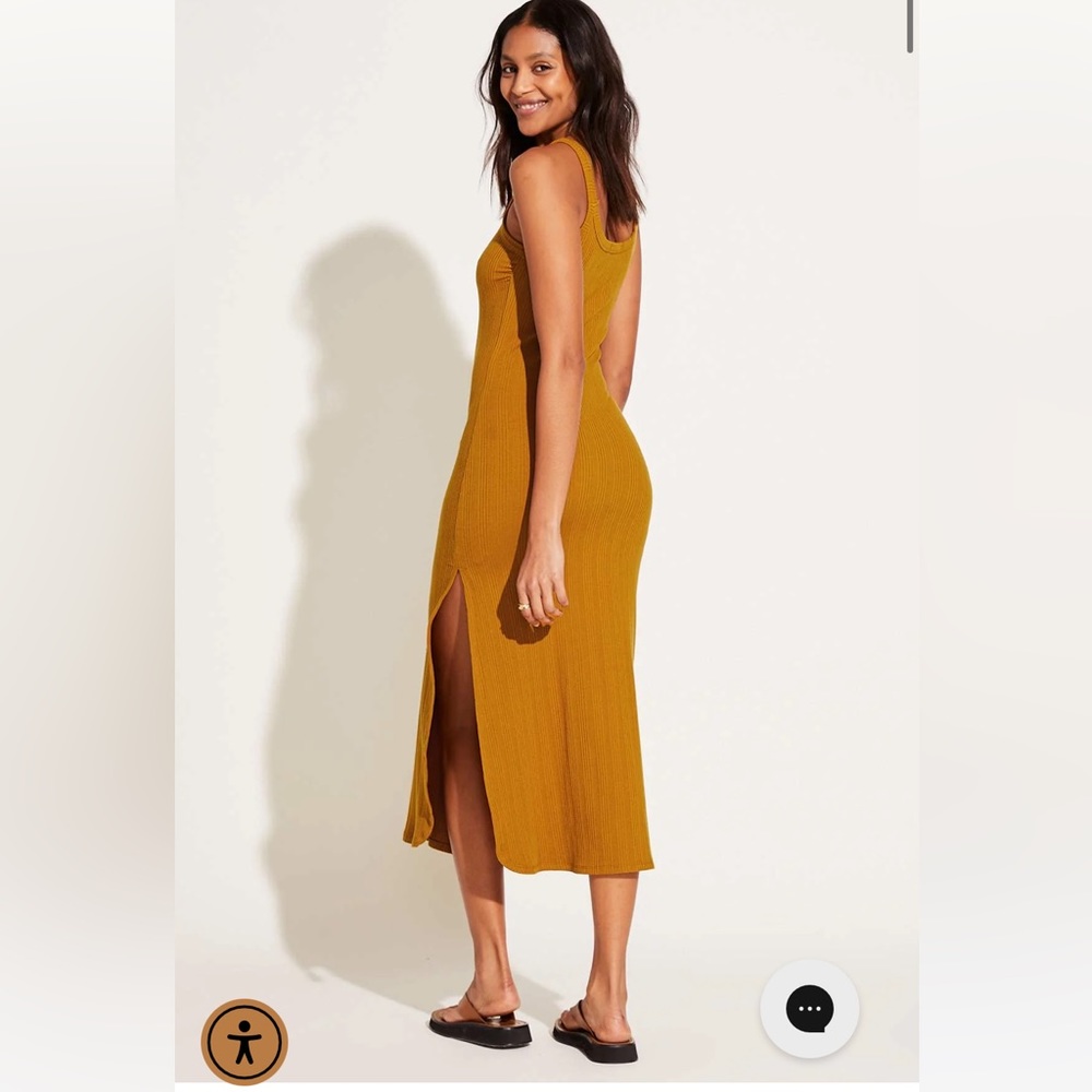 Vitamin A West Organic Rib Tank Dress - Saffron Yellow Organic Rib